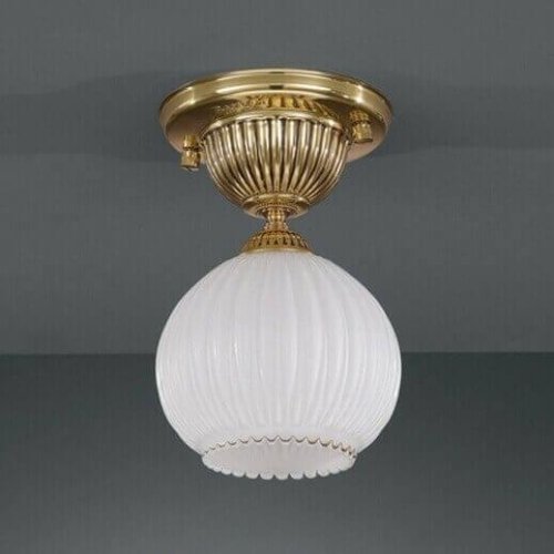 Светильник потолочный PL 8800/1 Reccagni Angelo белый 1 лампа, основание золотое в стиле классический 