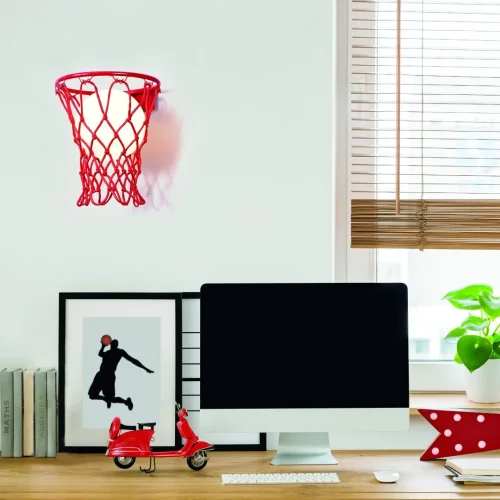 Бра Basketball 7244 Mantra красный белый на 1 лампа, основание красное в стиле современный баскетбол фото 6