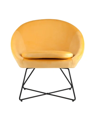 Кресло Колумбия, вельвет, оранжевый УТ000001785 Stool Group, оранжевый/велюр, ножки/металл/чёрный, размеры - ****700*660мм фото 5