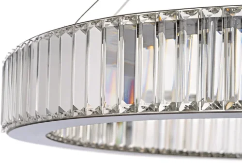 Люстра подвесная хрустальная LED Anzio L 1.5.80.100 N Arti Lampadari прозрачная на 1 лампа, основание никель в стиле современный кольца фото 2