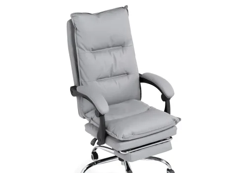 Компьютерное кресло Fantom light gray 15573 Woodville, серый/экокожа, ножки/металл/хром, размеры - *1240***610* фото 8
