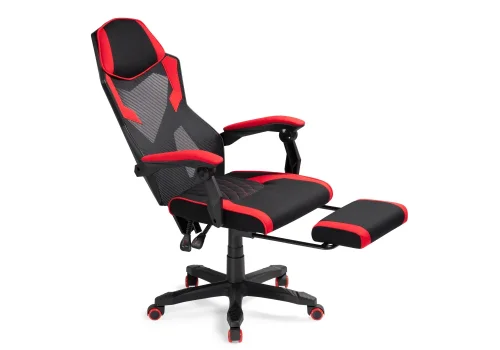 Компьютерное кресло Brun red / black 15401 Woodville, красный чёрный/сетка ткань, ножки/пластик/чёрный, размеры - *1200***610* фото 7