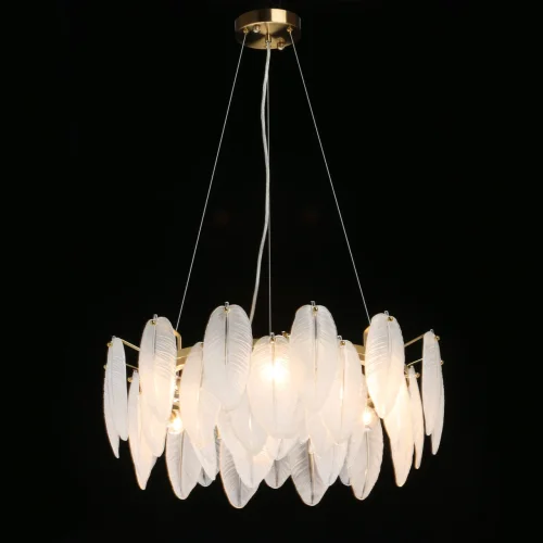 Люстра подвесная Патриция 447012206 MW-Light белая на 6 ламп, основание бронзовое в стиле современный  фото 2