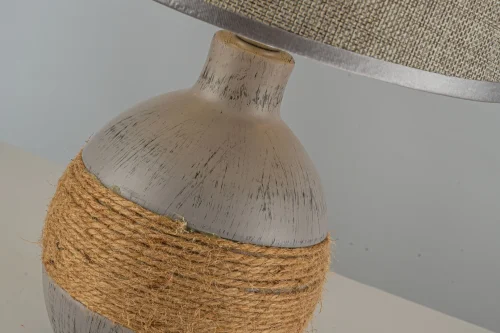 Настольная лампа Gaeta E 4.1.T3 GY Arti Lampadari серая 1 лампа, основание серое верёвка керамика в стиле классический кантри  фото 2
