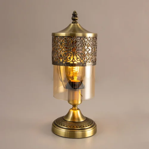 Настольная лампа Эмир CL467813 Citilux янтарная 1 лампа, основание бронзовое металл в стиле восточный  фото 2