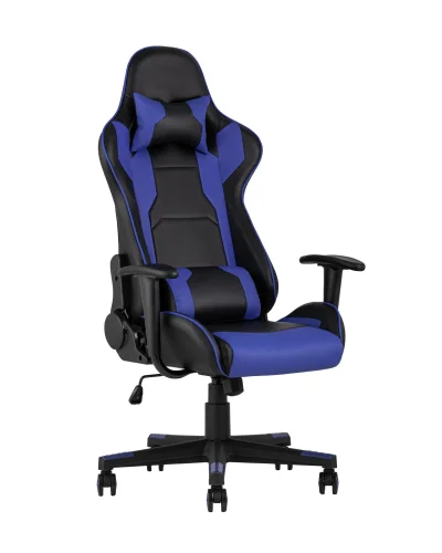 Кресло спортивное TopChairs Diablo, синее УТ000004577 Stool Group, синий/экокожа, ножки/металл/чёрный, размеры - ****640*530 фото 3