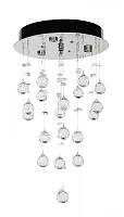 Люстра хрустальная потолочная Tesoro H 1.4.25.300 N Dio D'Arte прозрачная без плафона на 3 лампы, основание серое никель в стиле классический 