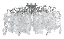 Люстра потолочная TENERIFE PL8 SILVER Crystal Lux прозрачная белая на 8 ламп, основание серебряное в стиле арт-деко 