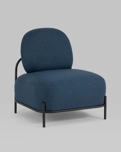 Кресло Стоун рогожка синий УТ000036934 Stool Group, синий/рогожка, ножки/металл/чёрный, размеры - *780***710*680мм