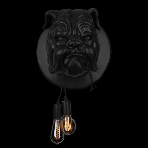 Бра Bulldog 10177 Black LOFT IT без плафона на 3 лампы, основание чёрное в стиле современный собака фото 2