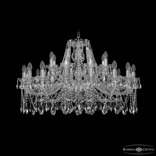 Люстра подвесная 1413/16+8/360 Ni Bohemia Ivele Crystal без плафона на 24 лампы, основание никель прозрачное в стиле классический sp