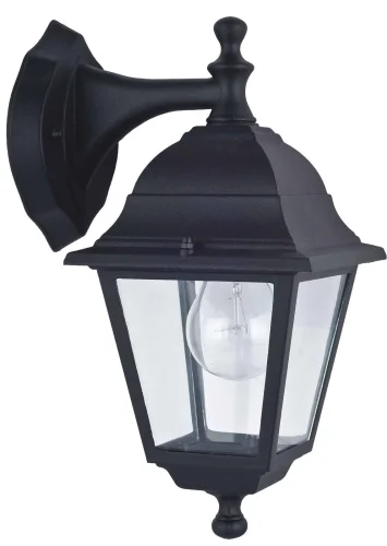 Настенный светильник Leon 1813-1W Favourite уличный IP44 чёрный 1 лампа, плафон прозрачный в стиле кантри классический E27