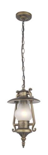 Подвесной светильник Leyro 1496-1P Favourite уличный IP44 коричневый 1 лампа, плафон белый в стиле кантри классический E27
