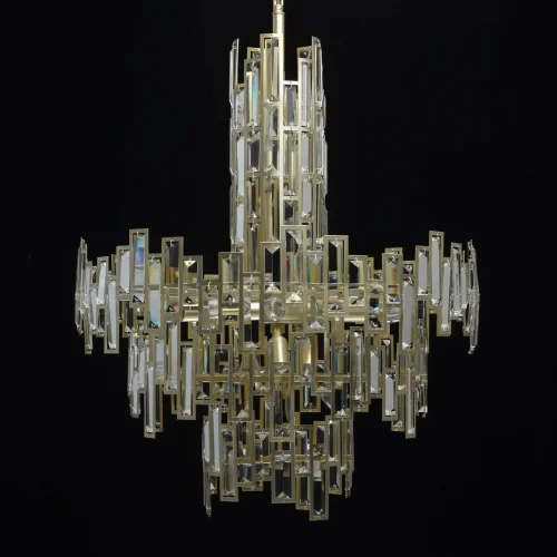 Люстра подвесная хрустальная Монарх 121010611 MW-Light прозрачная на 11 ламп, основание золотое в стиле классический  фото 6