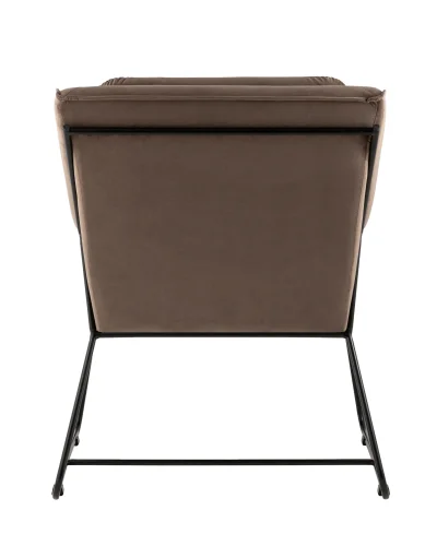 Кресло Роланд в стиле лофт велюр коричневый УТ000035916 Stool Group, коричневый/велюр, ножки/металл/чёрный, размеры - ****700*840мм фото 5