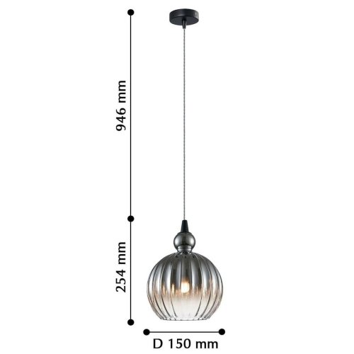 Светильник подвесной Chimera 2327-1P Favourite серый 1 лампа, основание хром в стиле современный выдувное фото 4