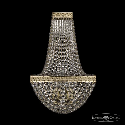 Бра 19322B/H2/25IV G Bohemia Ivele Crystal прозрачный на 3 лампы, основание золотое в стиле классический sp