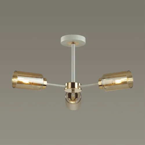 Люстра потолочная Dallin 5639/3C Lumion янтарная на 3 лампы, основание белое в стиле современный  фото 3
