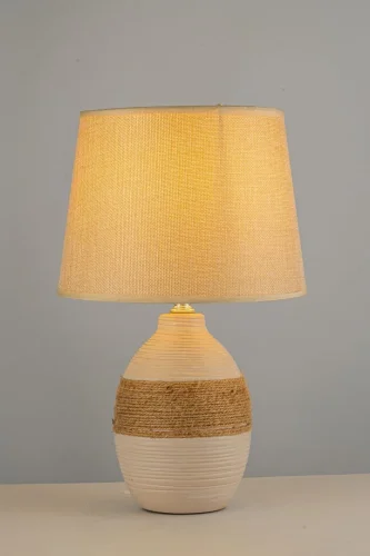 Настольная лампа Gaeta E 4.1.T4 SY Arti Lampadari коричневая бежевая 1 лампа, основание бежевое верёвка керамика в стиле классический кантри  фото 3