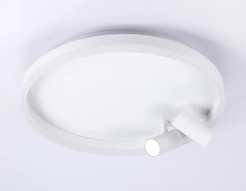 Светильник потолочный LED с пультом FL5112 Ambrella light белый 1 лампа, основание белое в стиле современный хай-тек кольца фото 4