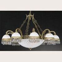 Люстра подвесная  L 7000/10+4 Reccagni Angelo белая на 14 ламп, основание античное бронза в стиле классический 
