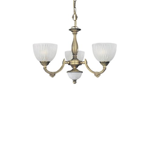 Люстра подвесная  L 5600/3 Reccagni Angelo белая на 3 лампы, основание античное бронза в стиле классический  фото 3