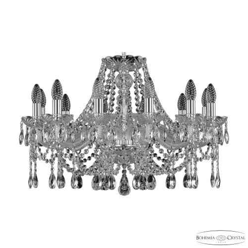 Люстра подвесная 107/12/240 Ni Bohemia Ivele Crystal без плафона на 12 ламп, основание прозрачное никель в стиле классический sp фото 2