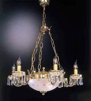 Люстра подвесная  L 4751/6+2 Reccagni Angelo белая на 8 ламп, основание золотое в стиле классический 