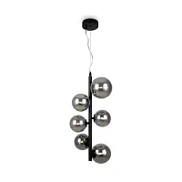 Светильник подвесной Dallas MOD545PL-06B Maytoni чёрный серый 6 ламп, основание чёрное в стиле  шар