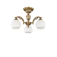 Люстра потолочная  PL 8620/3 Reccagni Angelo белая на 3 лампы, основание античное бронза в стиле классический 