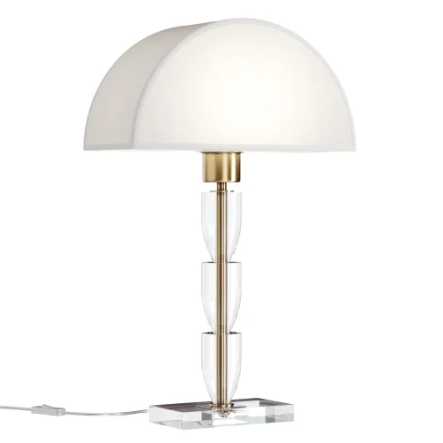 Настольная лампа Prima Z034TL-01BZ Maytoni белая 1 лампа, основание бронзовое металл в стиле арт-деко современный 