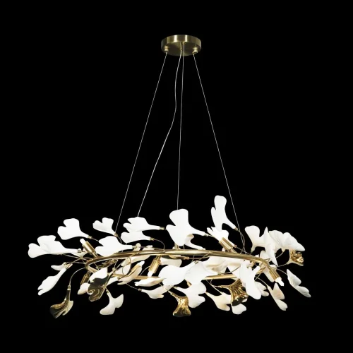 Люстра подвесная Fleur 10124/8 LOFT IT белая на 8 ламп, основание золотое в стиле арт-деко флористика  фото 2