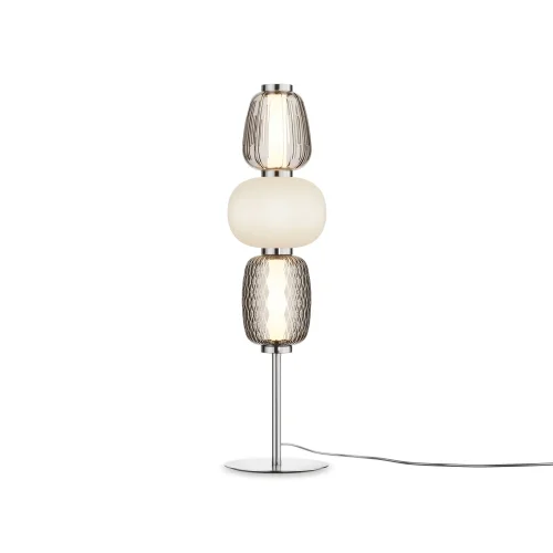 Настольная лампа LED Pattern MOD267TL-L28CH3K Maytoni серая белая 1 лампа, основание хром металл в стиле арт-деко современный 