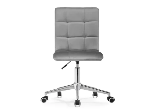 Компьютерное кресло Квадро темно-серое / хром 539657 Woodville, серый/велюр, ножки/металл/хром, размеры - *960***420*570 фото 3