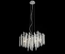 Люстра подвесная Шанти 07871-76D,16 Kink Light прозрачная на 10 ламп, основание серебряное в стиле современный флористика ветви