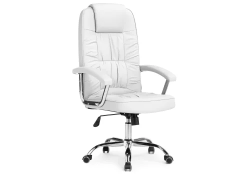 Компьютерное кресло Rik white 15548 Woodville, белый/искусственная кожа, ножки/металл/хром, размеры - ****640*660