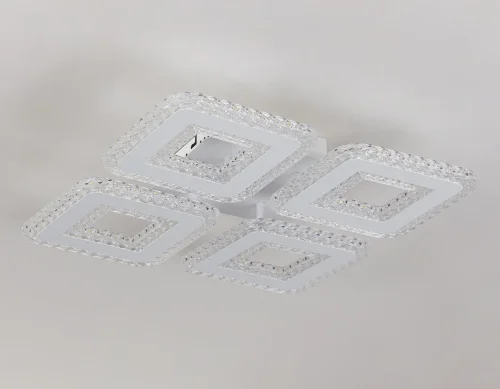 Люстра потолочная LED с пультом FA4004 Ambrella light белая на 1 лампа, основание белое в стиле современный хай-тек с пультом фото 6