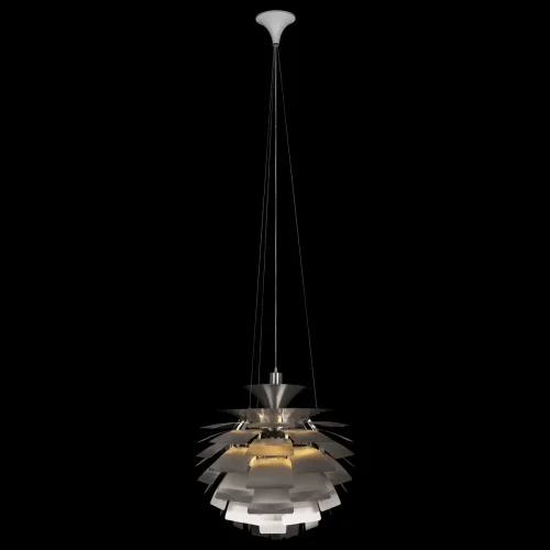 Светильник подвесной Artichoke 10156/600 Silver LOFT IT серебряный 3 лампы, основание белое в стиле флористика арт-деко  фото 2