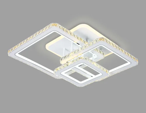 Люстра потолочная LED с пультом FA1732 Ambrella light белая на 1 лампа, основание белое в стиле современный хай-тек с пультом квадраты фото 4