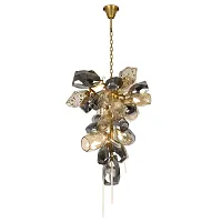 Люстра подвесная Britannica 10401/800M LOFT IT янтарная дымчатая на 30 ламп, основание золотое в стиле арт-деко Люстра подвесная Britannica 10401/800M LOFT IT янтарная дымчатая на 30 ламп, основание золотое в стиле арт-деко