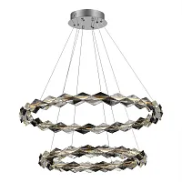Люстра подвесная ЛЕД Диаманта (Diamanta) SL6009.103.02 ST-Luce серая на 1 лампу, основание золотое в стиле современный кольца Люстра подвесная ЛЕД Диаманта (Diamanta) SL6009.103.02 ST-Luce серая на 1 лампу, основание золотое в стиле современный кольца