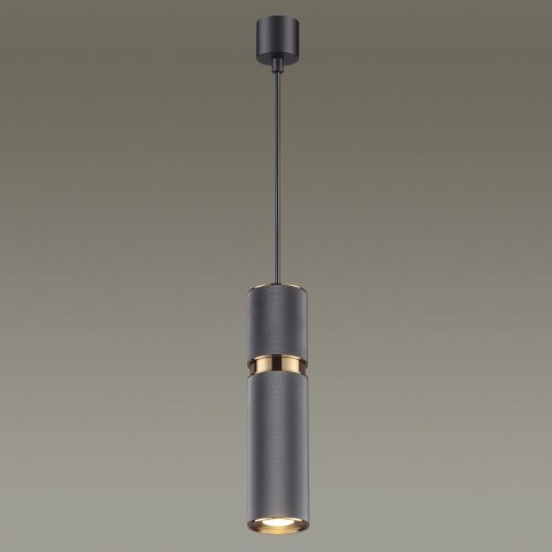 Светильник подвесной Afra 4743/5L Odeon Light серый чёрный 1 лампа, основание серое чёрное в стиле современный хай-тек трубочки фото 2
