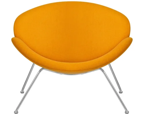 Кресло дизайнерское 72-LMO EMILY, цвет сиденья жетлый (AF13), цвет основания хромированная сталь Dobrin, жёлтый/винил, ножки/металл/хром, размеры - ****810*780 фото 6