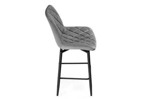 Полубарный стул Баодин К Б/К крутящийся темно-серый / черный 520608 Woodville, серый/велюр, ножки/металл/чёрный, размеры - ****500*580 фото 4