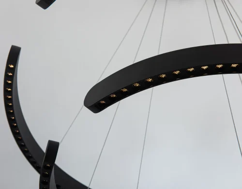 Люстра подвесная LED FL5888 Ambrella light чёрная на 1 лампа, основание чёрное в стиле современный хай-тек кольца фото 7