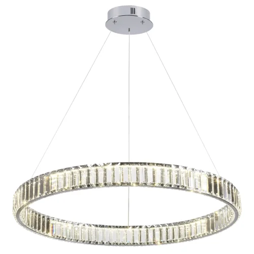 Люстра подвесная LED Vekia 4930/45L Odeon Light прозрачная на 1 лампа, основание хром в стиле современный кольца фото 4