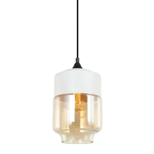Светильник подвесной NORD A D18 White/Amber 190487-26 ImperiumLoft янтарный 1 лампа, основание белое в стиле современный 
