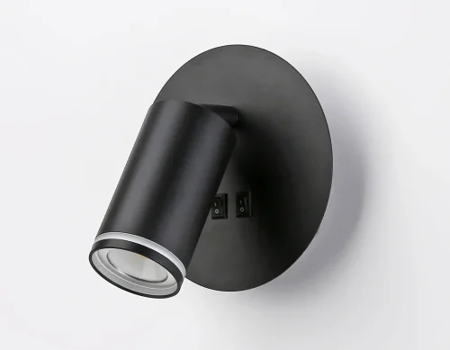 Бра с выключателем LED FW2463 Ambrella light чёрный на 1 лампа, основание чёрное в стиле современный хай-тек  фото 6