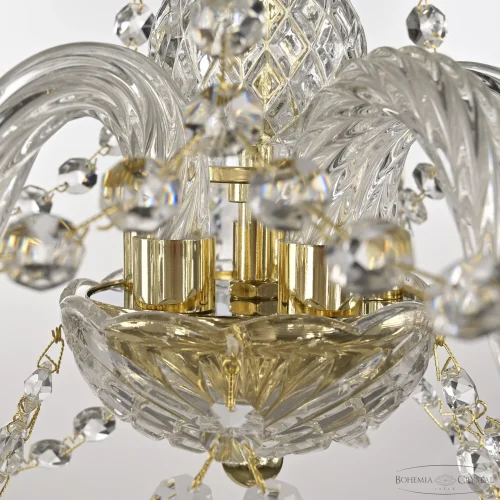Люстра подвесная 101/5/141 G Bohemia Ivele Crystal без плафона на 5 ламп, основание прозрачное золотое в стиле классический sp фото 5