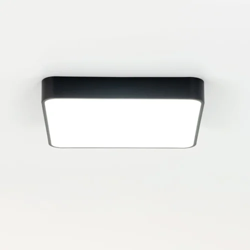 Светильник потолочный LED RGB с пультом Купер CL724K70G1 Citilux белый 1 лампа, основание чёрное в стиле современный хай-тек минимализм с пультом квадраты фото 3